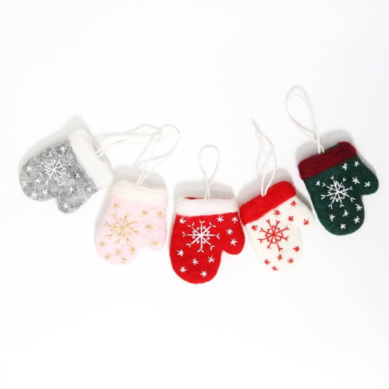 Felt Christmas Mittens Felted Mittens Ornaments