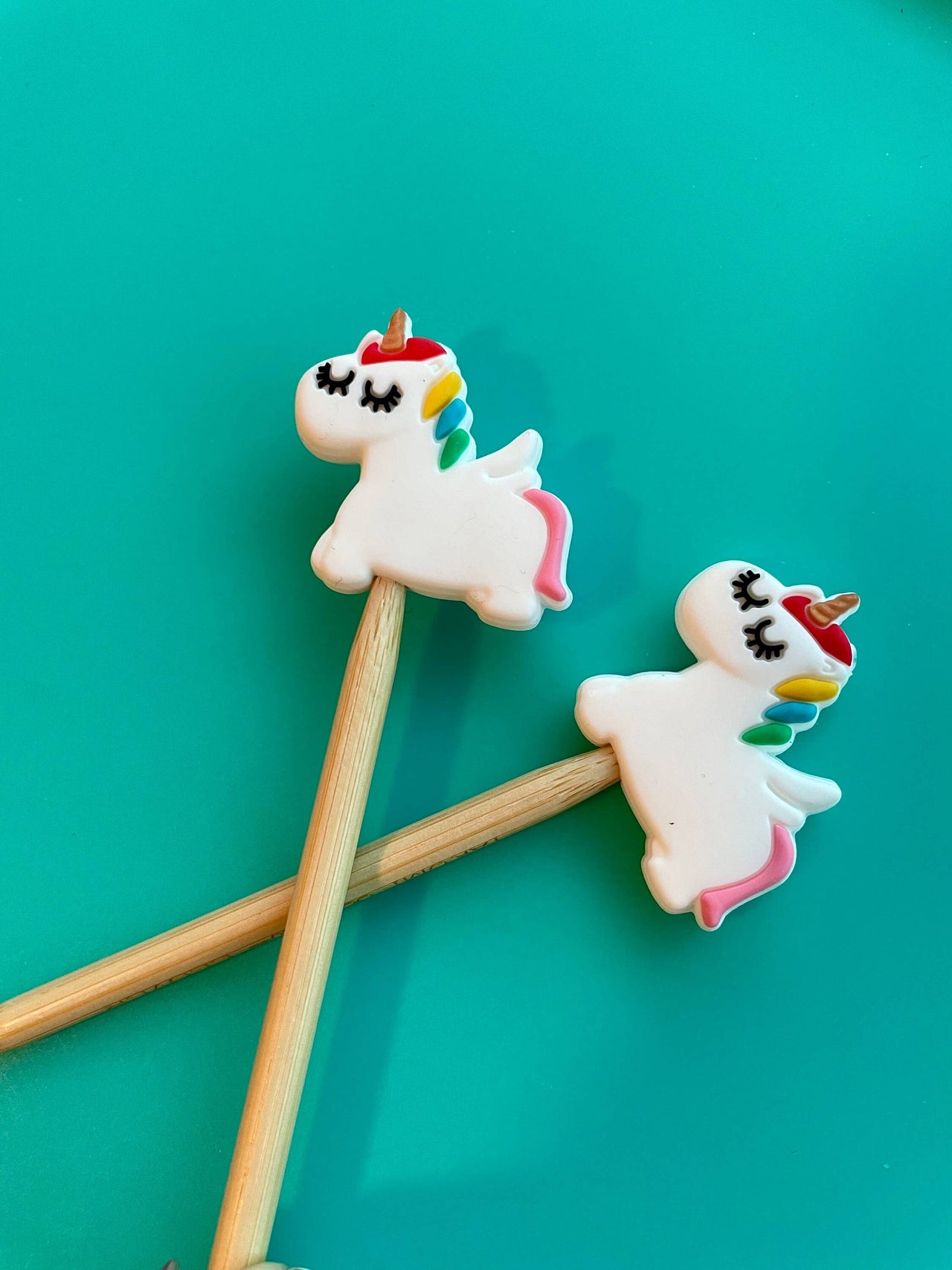 Knitting Needle Point Protectors- Rainbow Unicorn