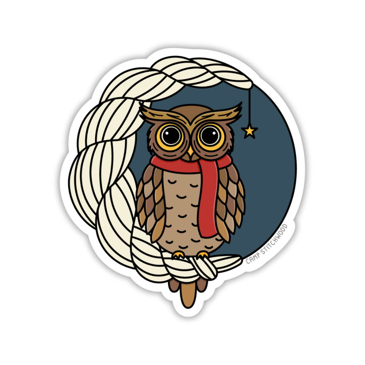 Owl & Moon Sticker