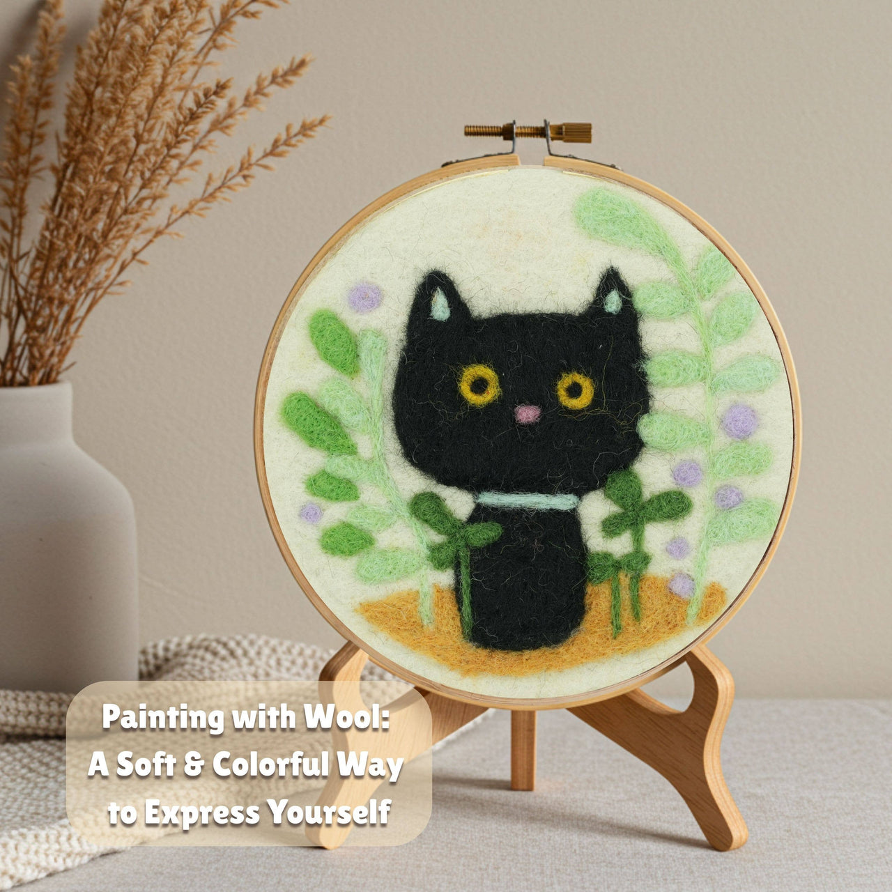 Wool Painting Kit: Mystic Garden Whiskers Cat