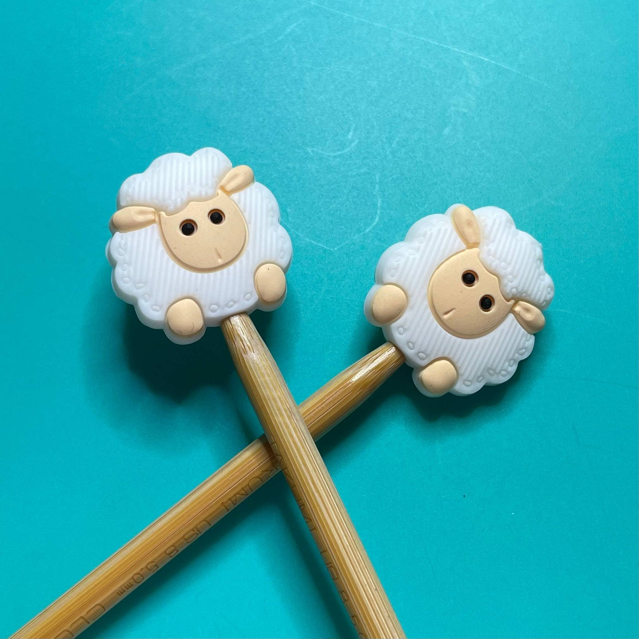 White Sheep Knitting Needle Point Protectors