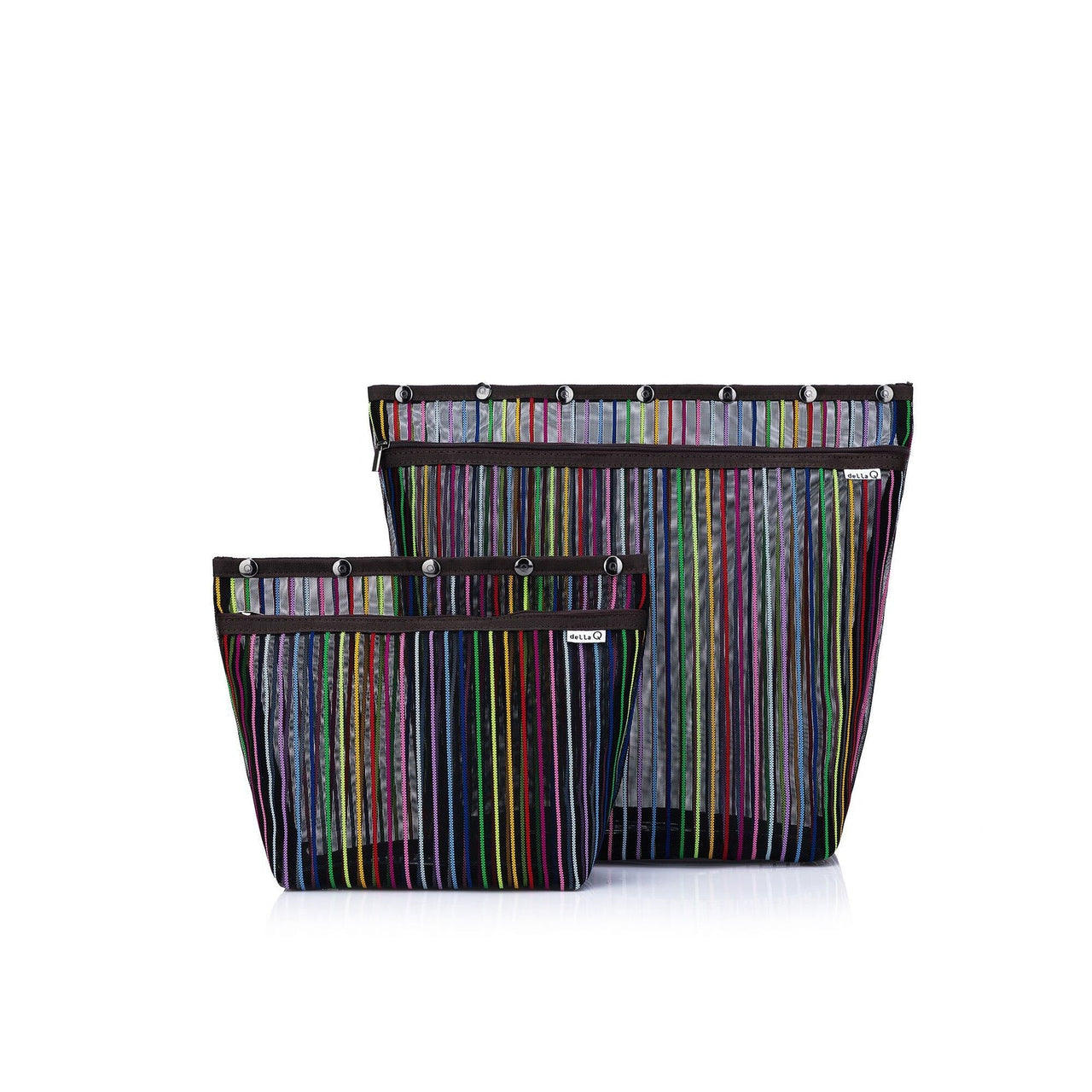 Della Q Standing Oh Snap Bag Black Rainbow