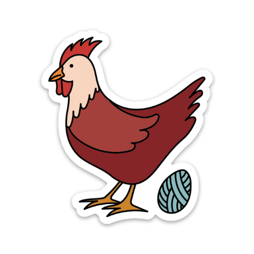 Yarn Chicken Knitting Sticker