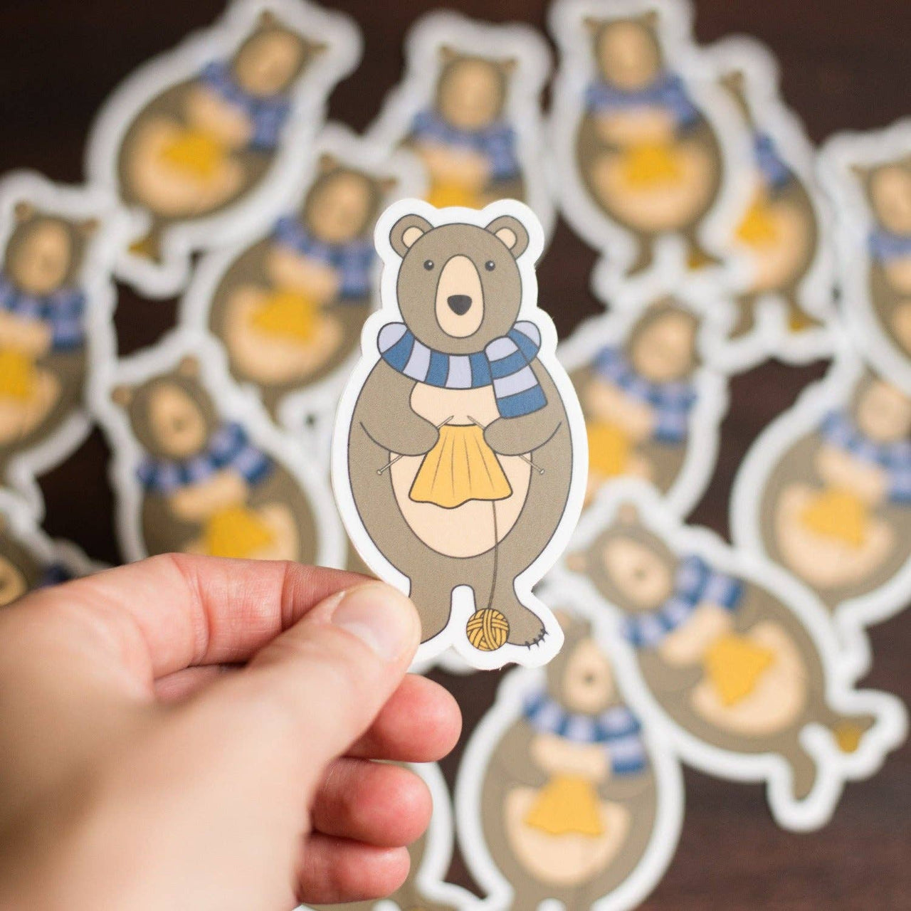 Bear Knitting Sticker