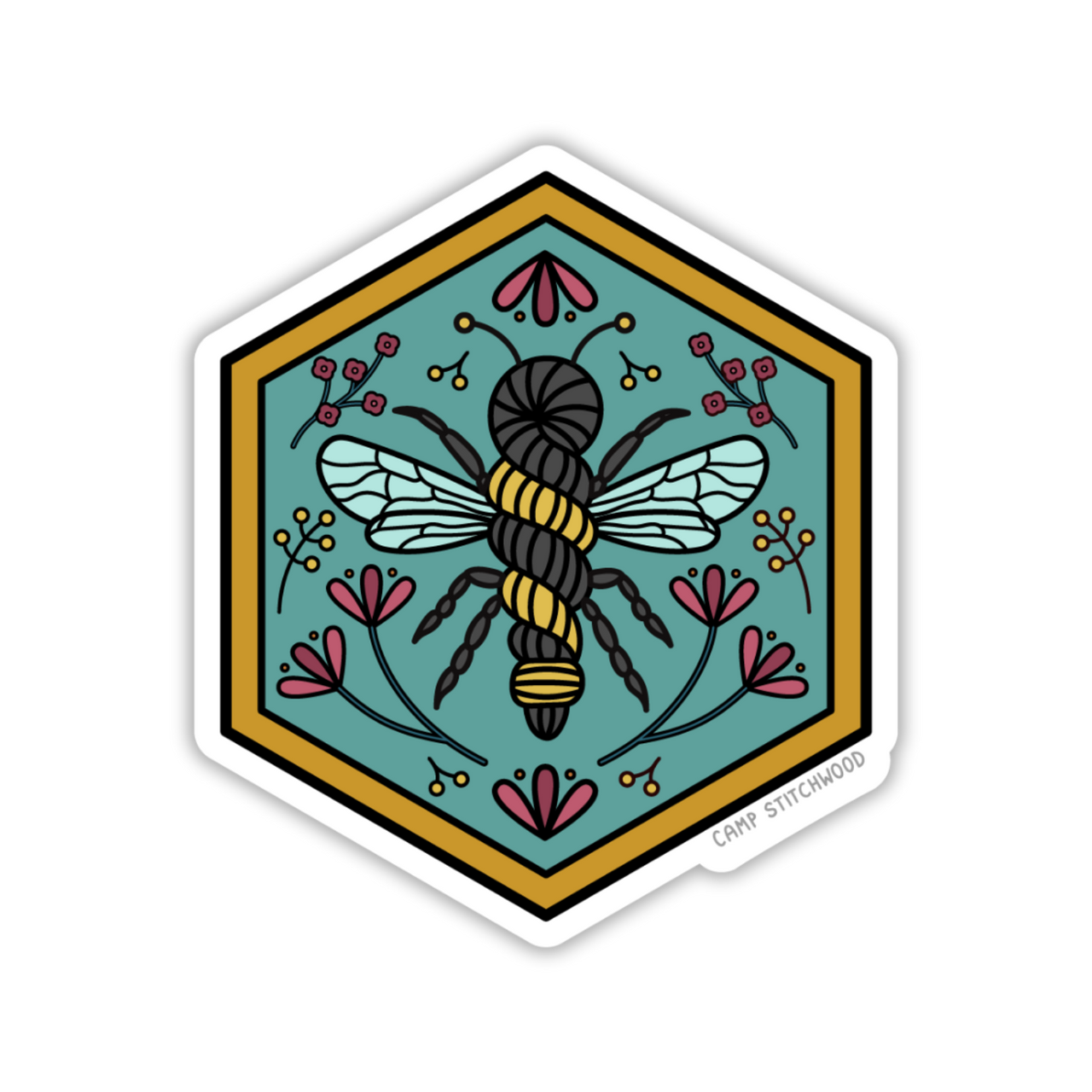 Hexagon Bee Sticker