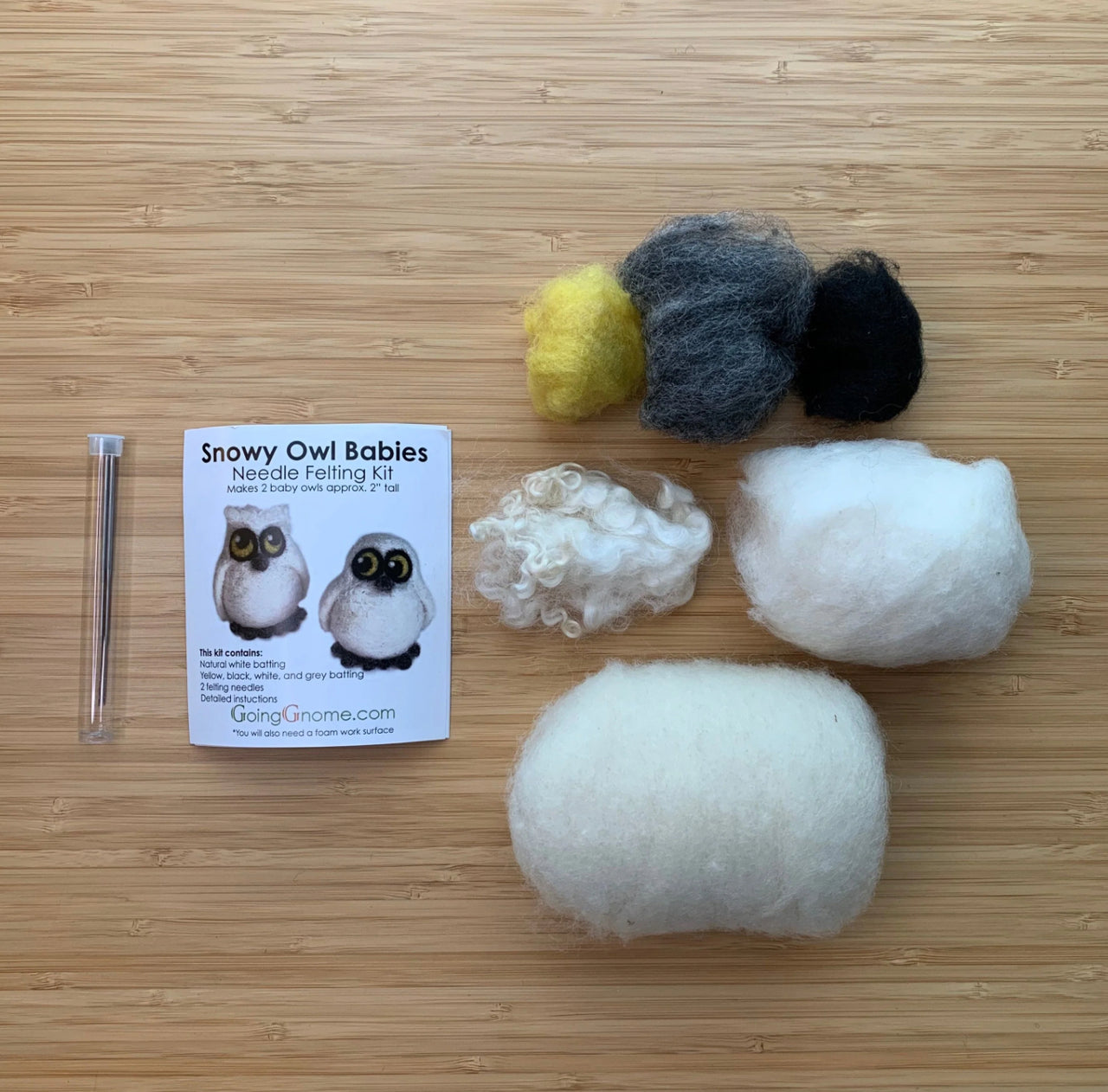 Snowy Owl Babies Needle Felting Kit