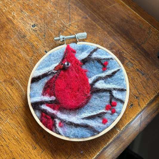 Needle Felting 2D Workshop: Cardinal