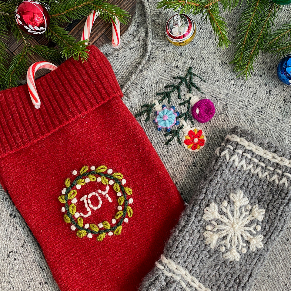 Embroider Your Knits Holiday Edition with Betz White