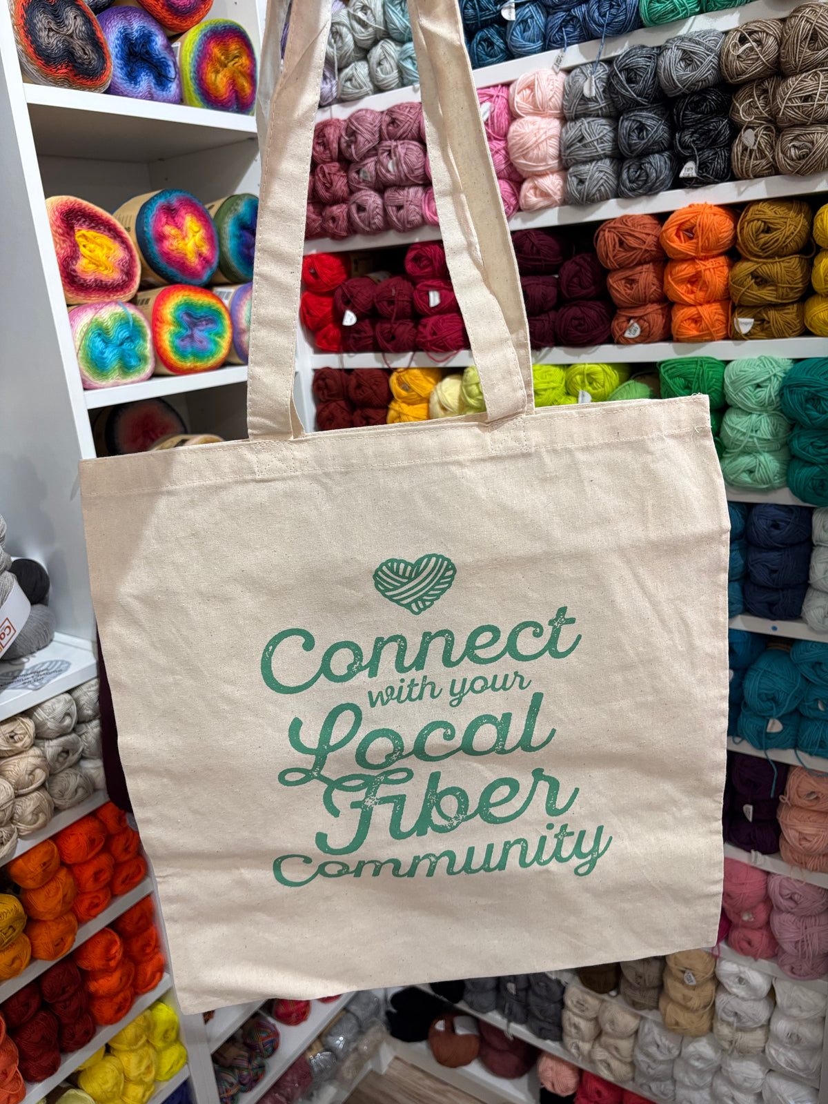Connected Stitches Screen Printed Tote Bag