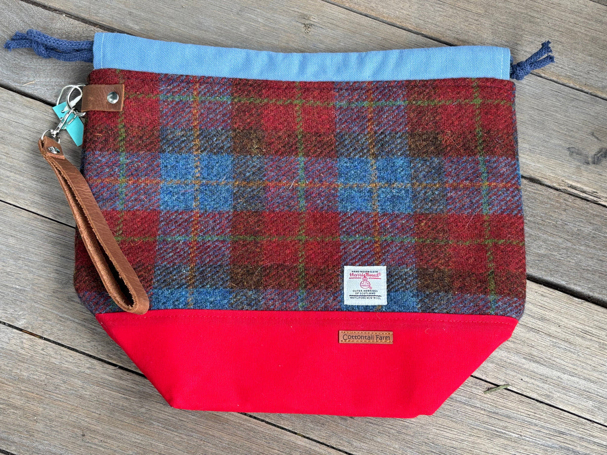 Harris Tweed Medium Drawstring Bag