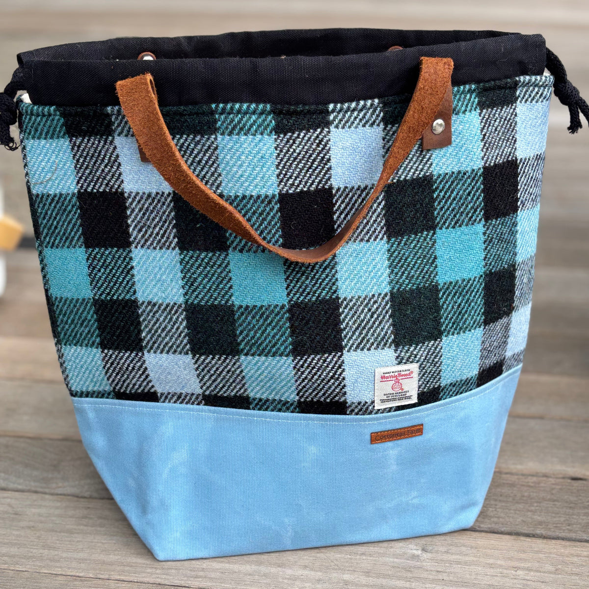 Harris Tweed Large Drawstring Bag