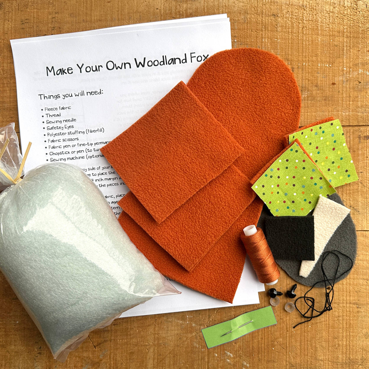Woodland Fox DIY Plush Sewing Kit