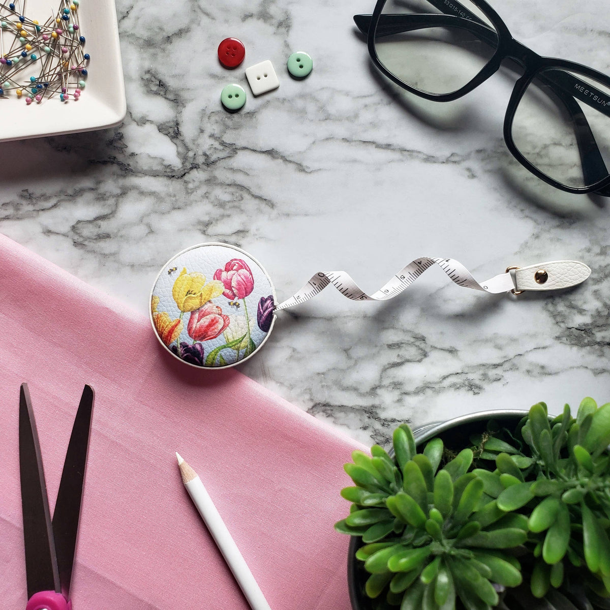 Mary Lake Thompson Tulips Measuring Tape