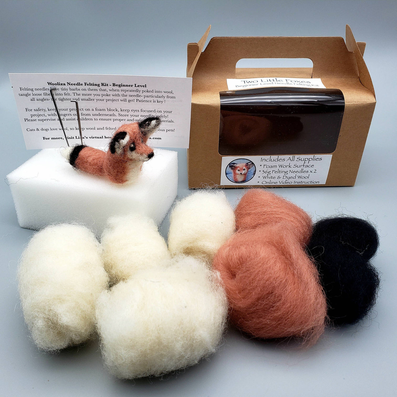 Two Little Foxes - Beginner Needle Felting Kit