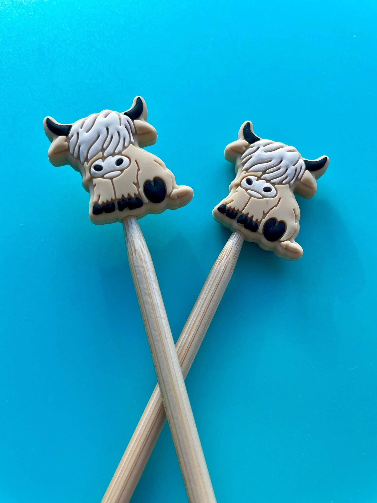 Knitting Needle Point Protectors Highland Cow