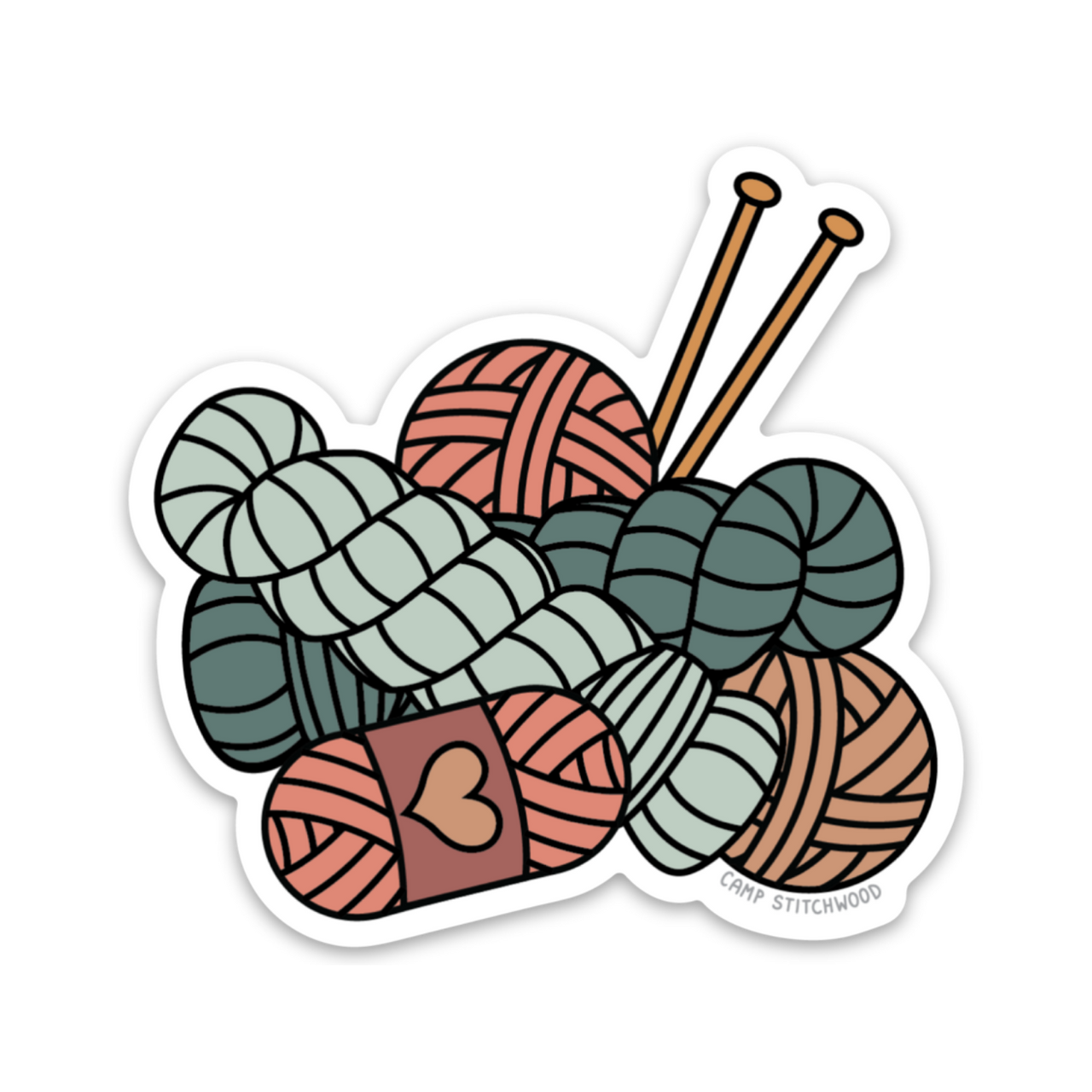Knitting Love Sticker