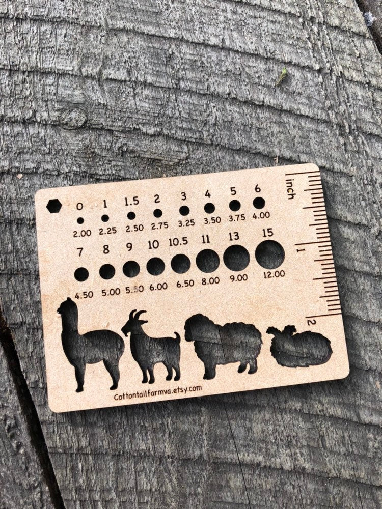 Knitting Needle Gauge Tool